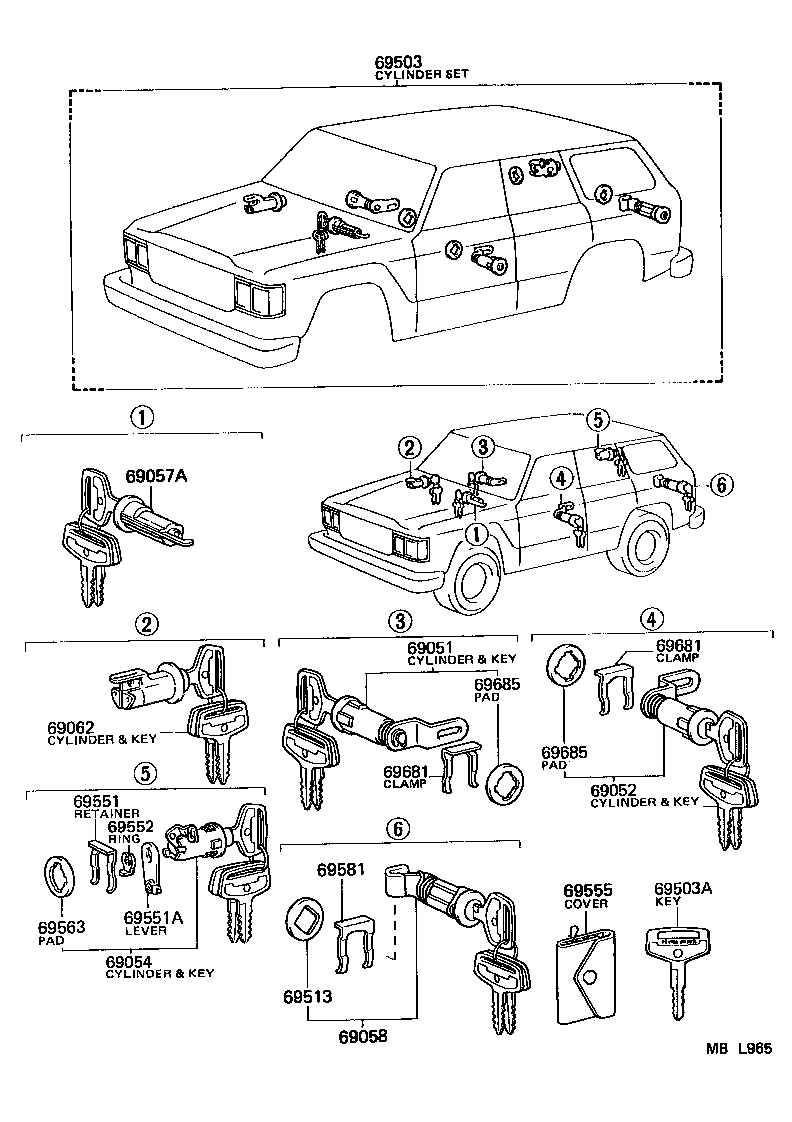  LAND CRUISER 60 |  LOCK CYLINDER SET