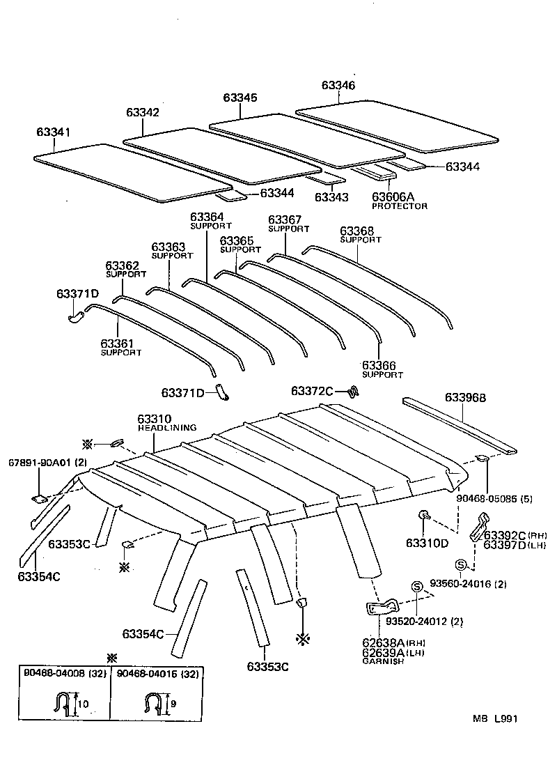  LAND CRUISER 60 |  ROOF HEADLINING SILENCER PAD