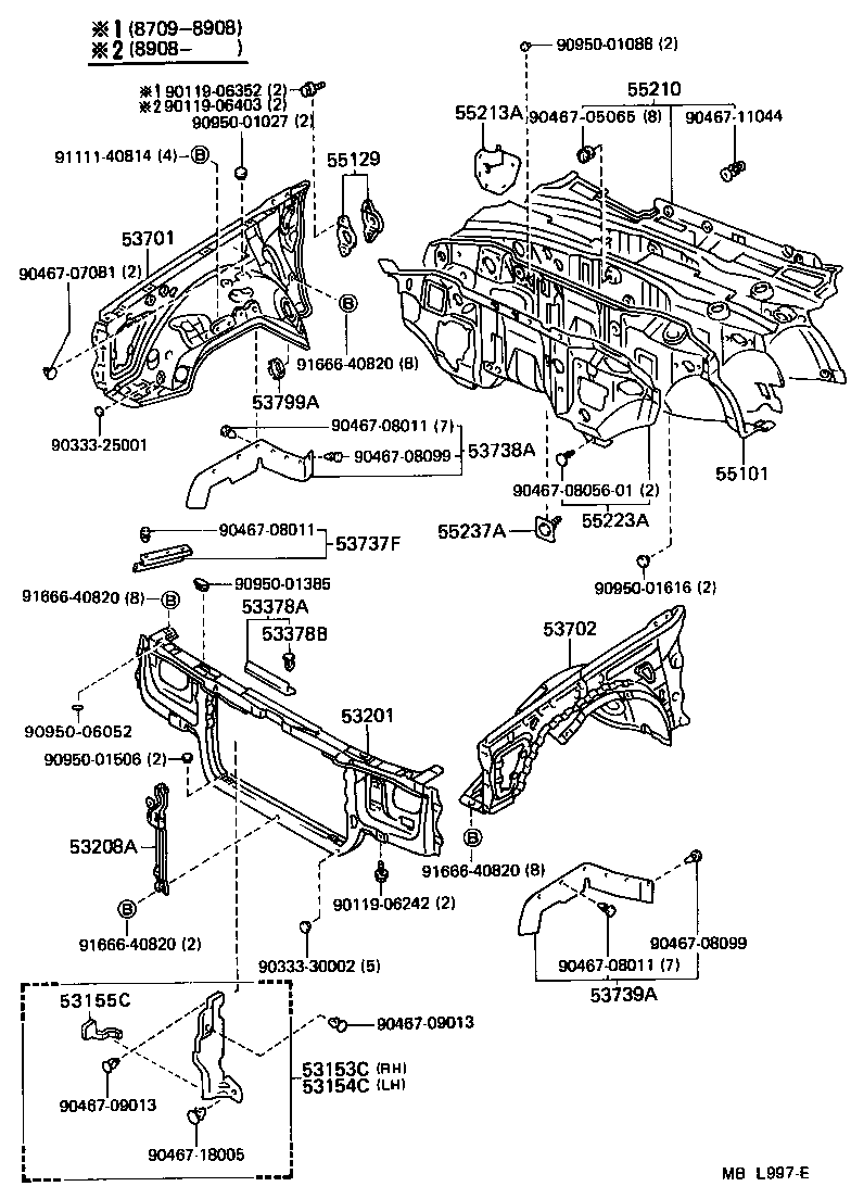  CROWN |  FRONT FENDER APRON DASH PANEL