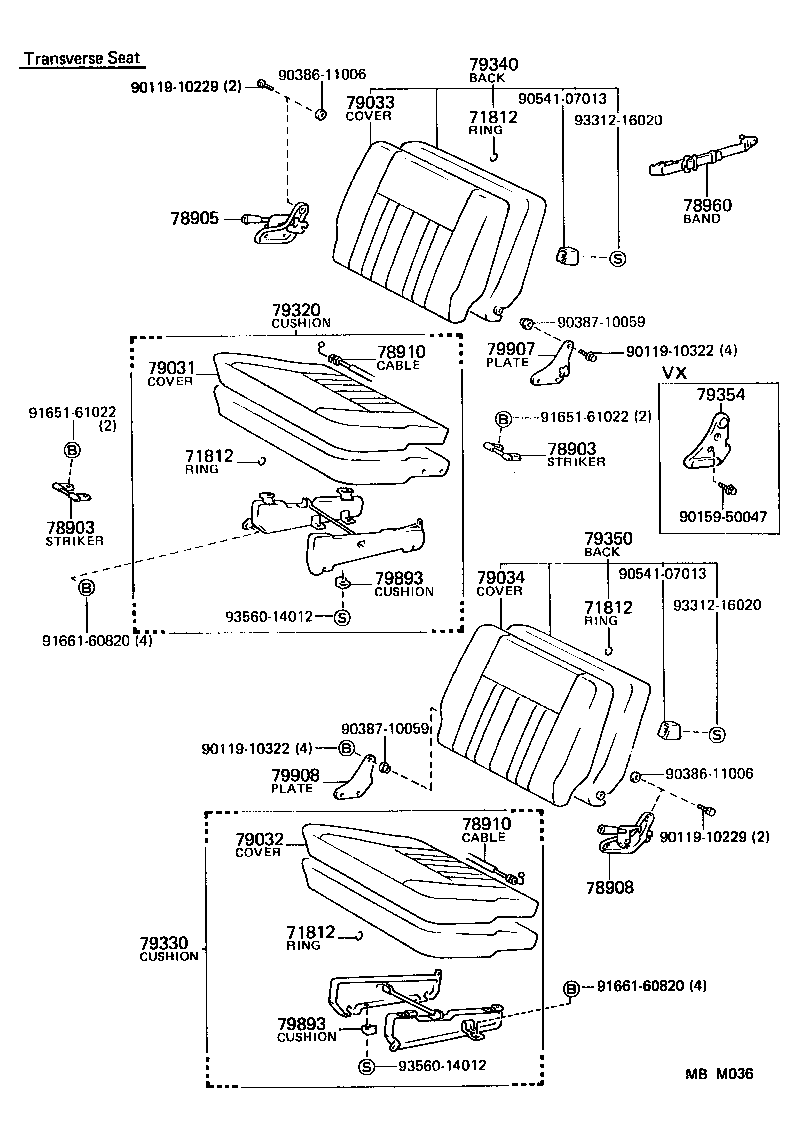  LAND CRUISER 60 |  SEAT SEAT TRACK