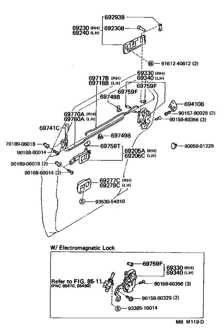  CROWN |  REAR DOOR LOCK HANDLE
