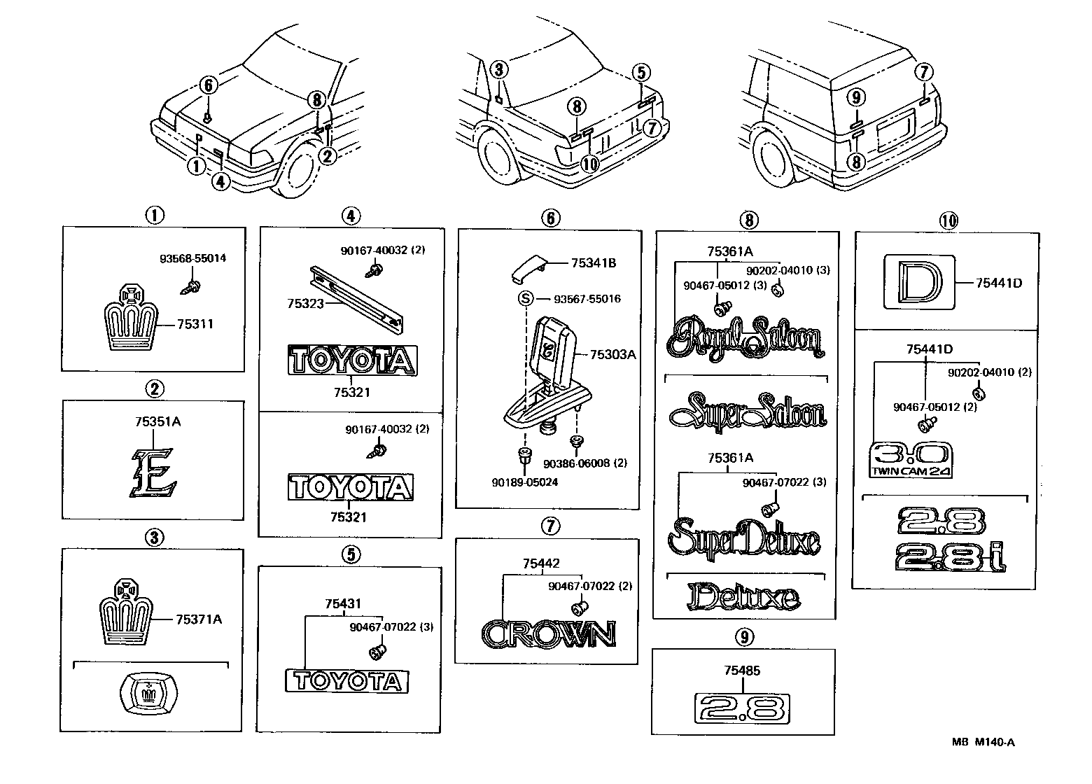  CROWN |  EMBLEM NAME PLATE EXTERIOR INTERIOR