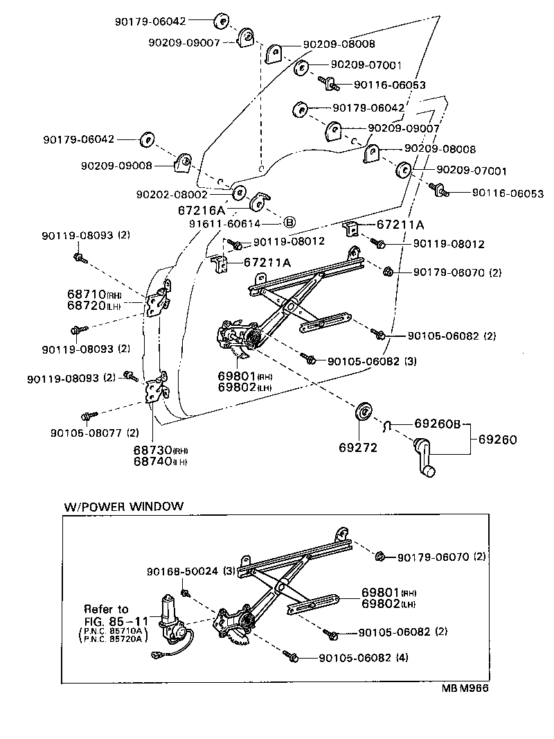  CAMRY |  FRONT DOOR WINDOW REGULATOR HINGE