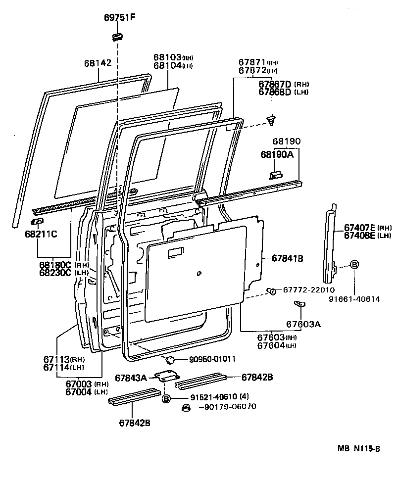  DYNA150 |  REAR DOOR PANEL GLASS