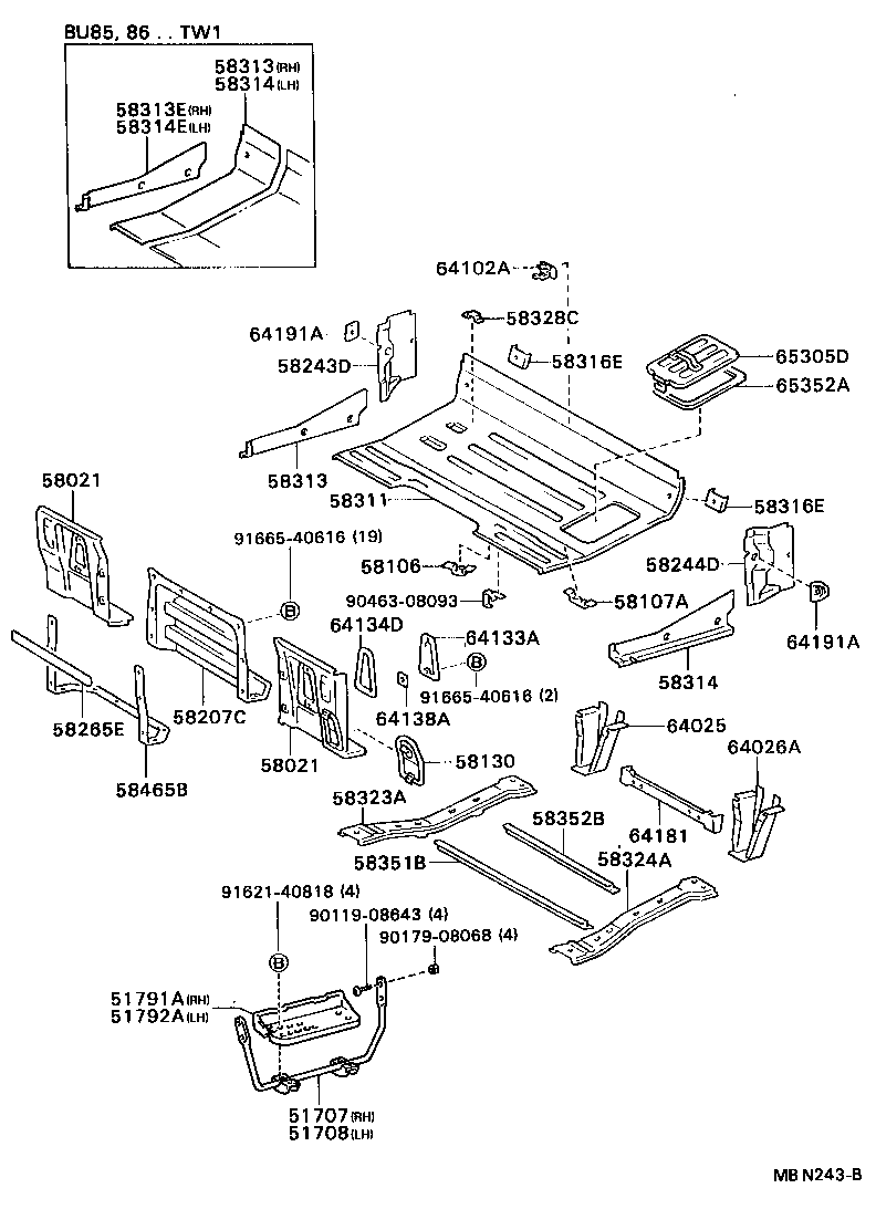  DYNA 200 |  REAR FLOOR PANEL REAR FLOOR MEMBER
