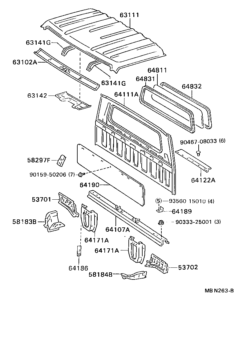  DYNA 200 |  ROOF PANEL BACK PANEL