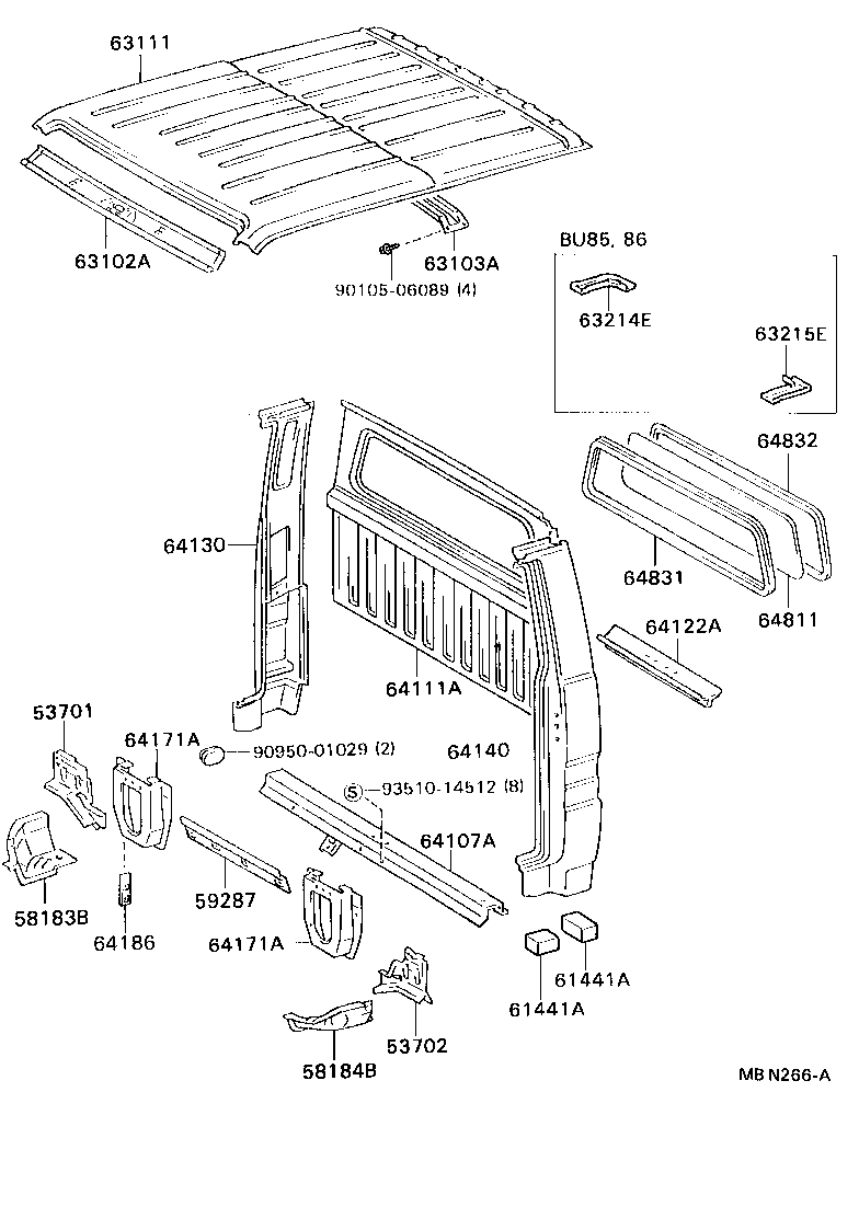  DYNA 200 |  ROOF PANEL BACK PANEL