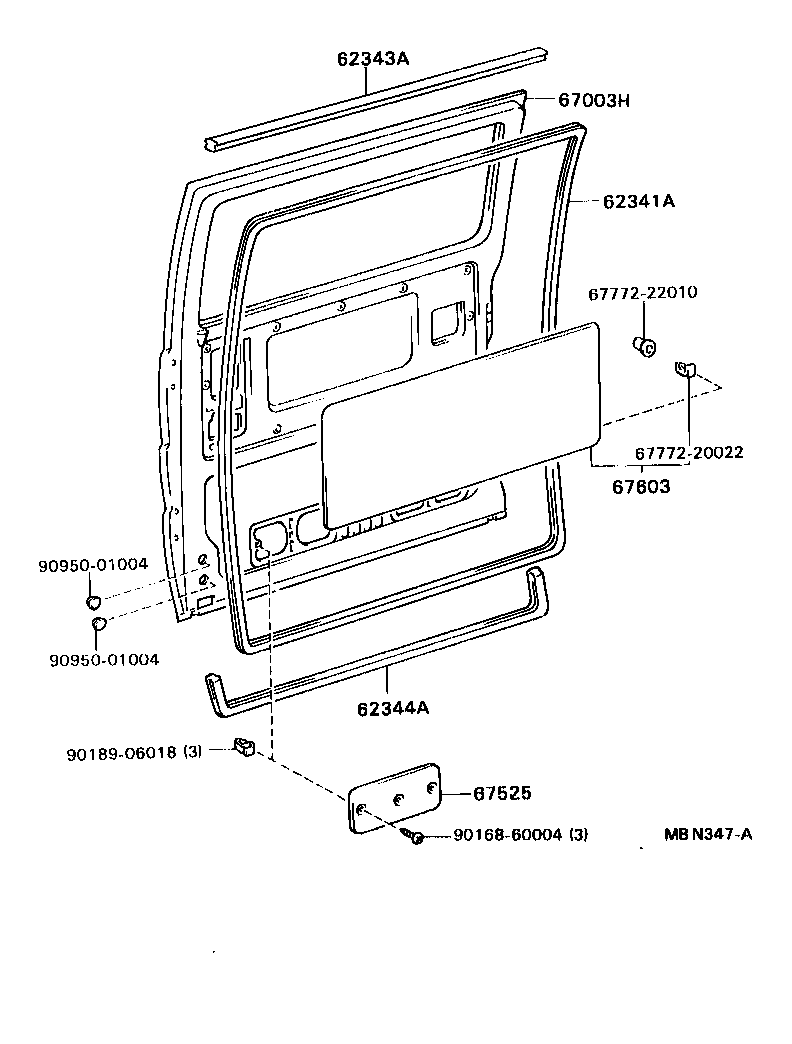  DYNA 200 |  REAR DOOR PANEL GLASS