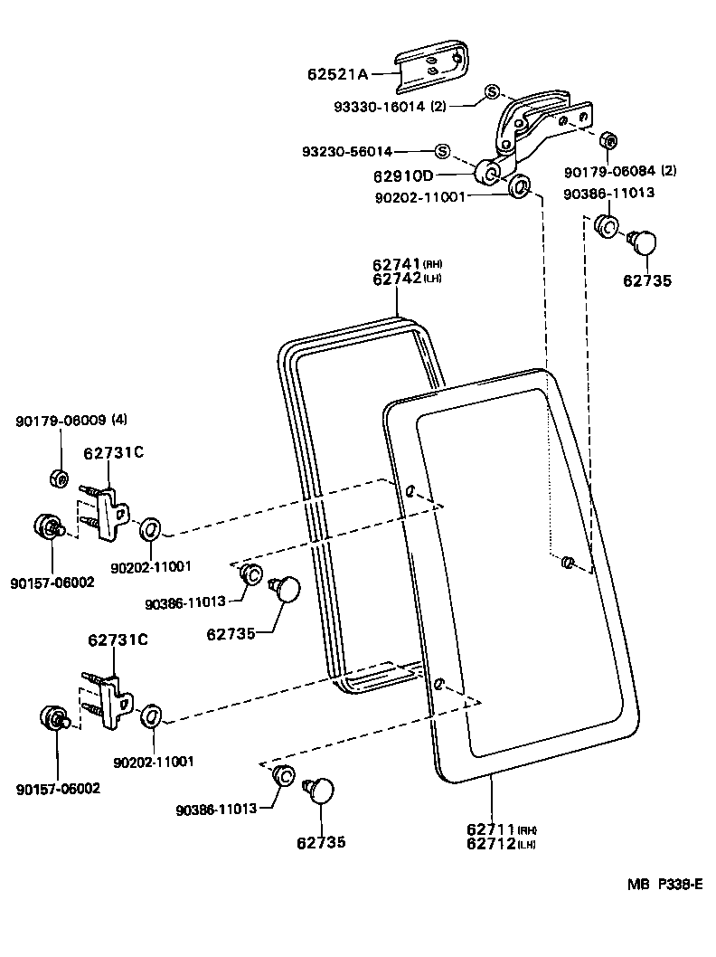  HILUX 4RUNNER 4WD |  SIDE WINDOW