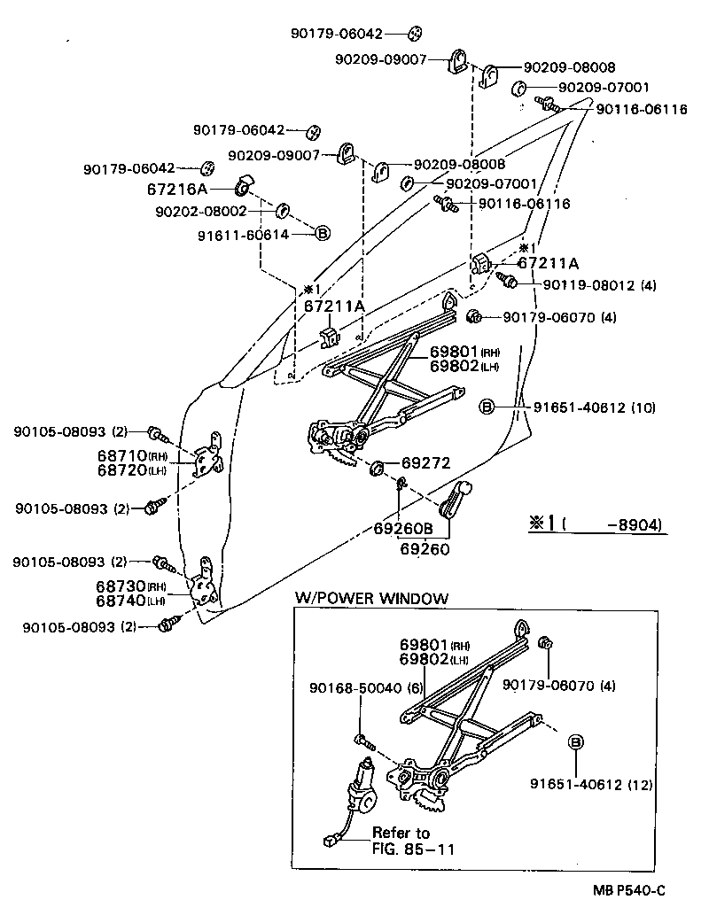  CRESSIDA |  FRONT DOOR WINDOW REGULATOR HINGE