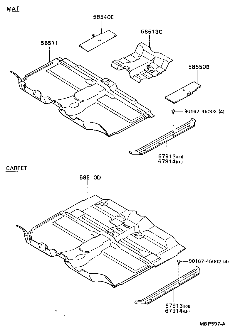  HILUX 2WD |  FLOOR MAT SILENCER PAD