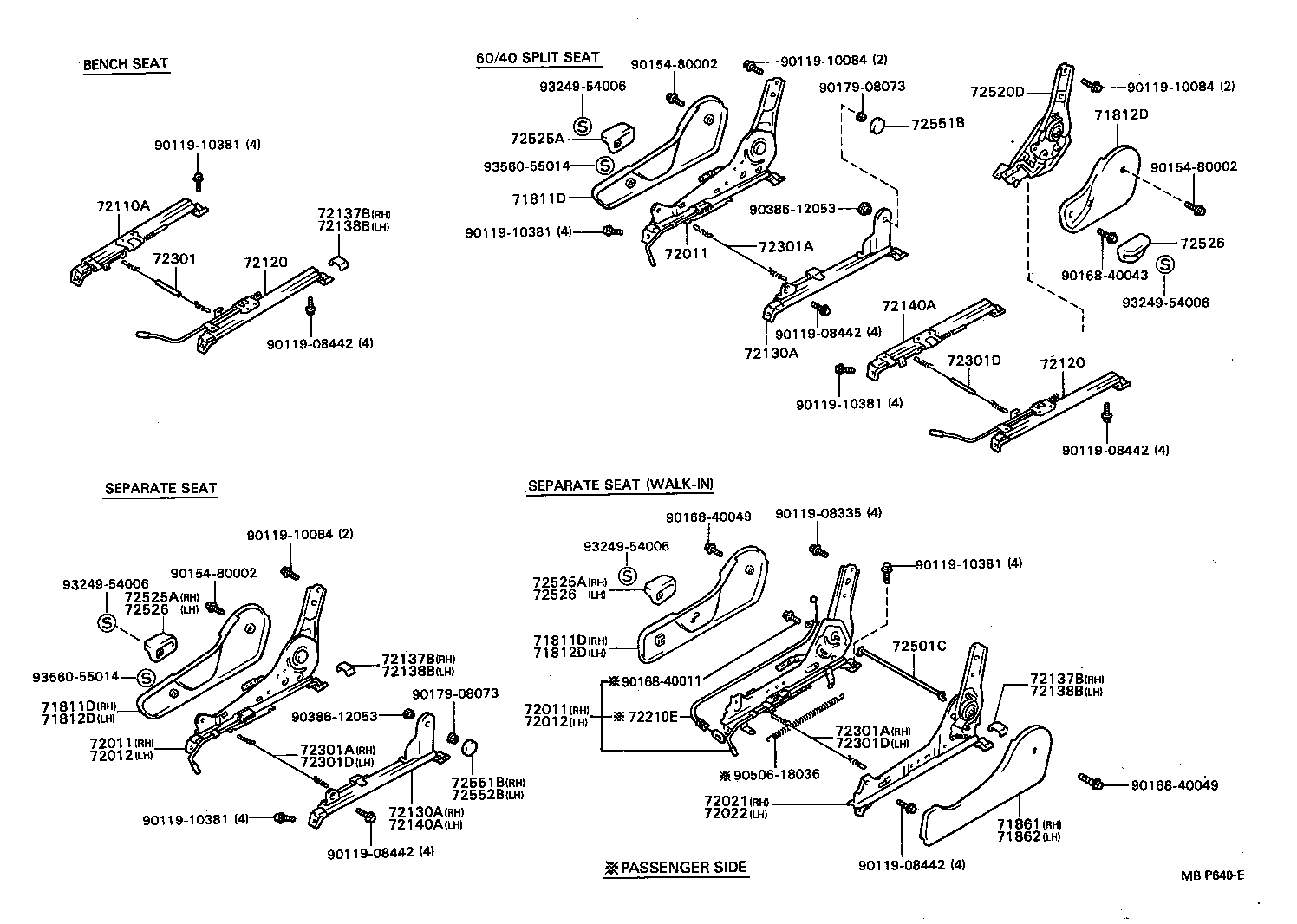 HILUX 4RUNNER 4WD |  SEAT SEAT TRACK