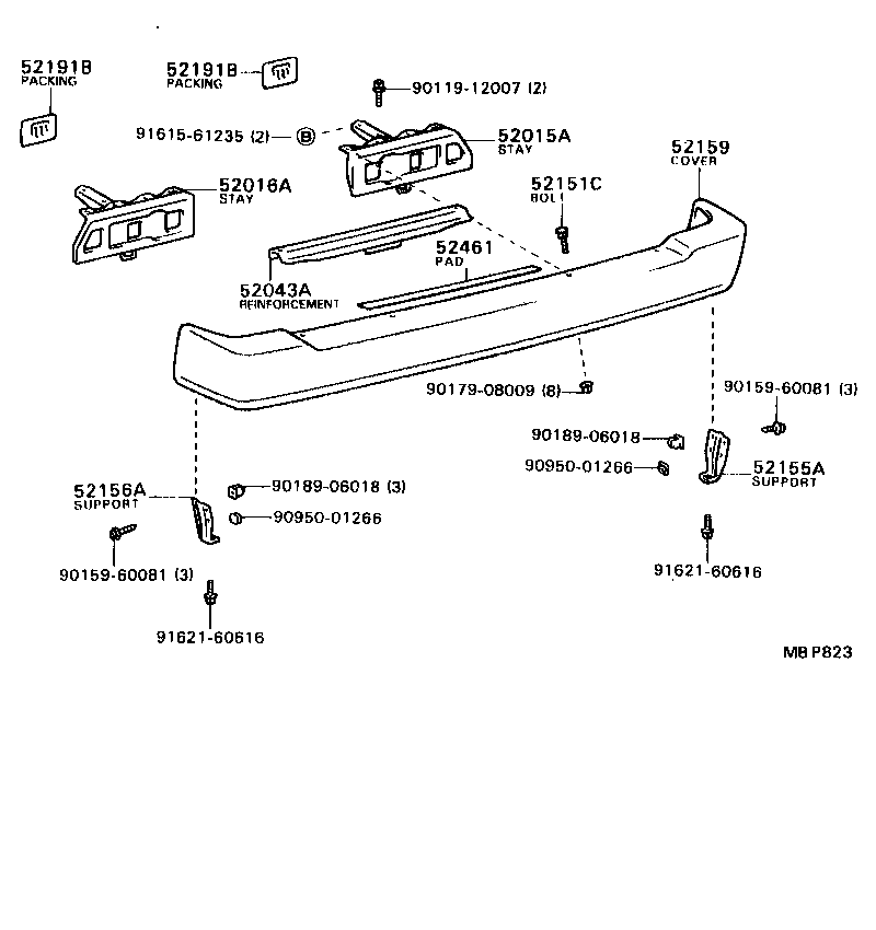  MODEL F |  REAR BUMPER BUMPER STAY