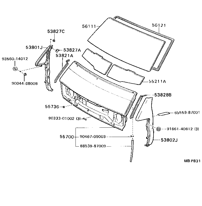  MODEL F |  FRONT PANEL WINDSHIELD GLASS