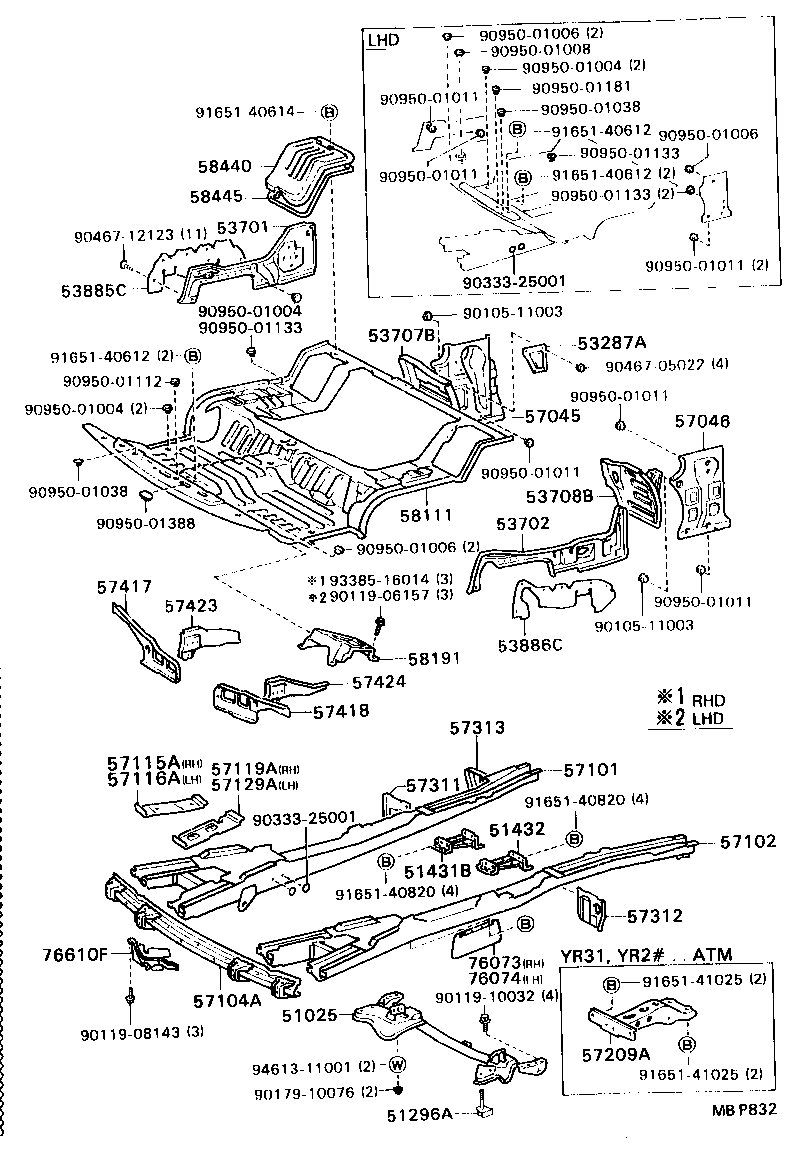  MODEL F |  FRONT FLOOR PANEL FRONT FLOOR MEMBER