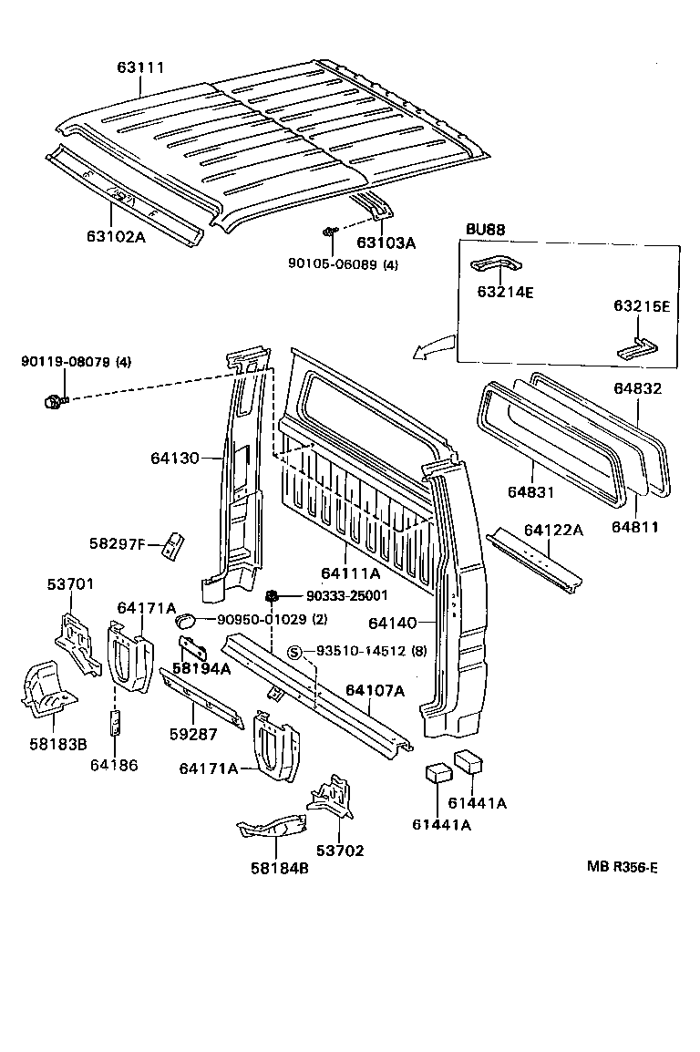  DYNA 200 |  ROOF PANEL BACK PANEL