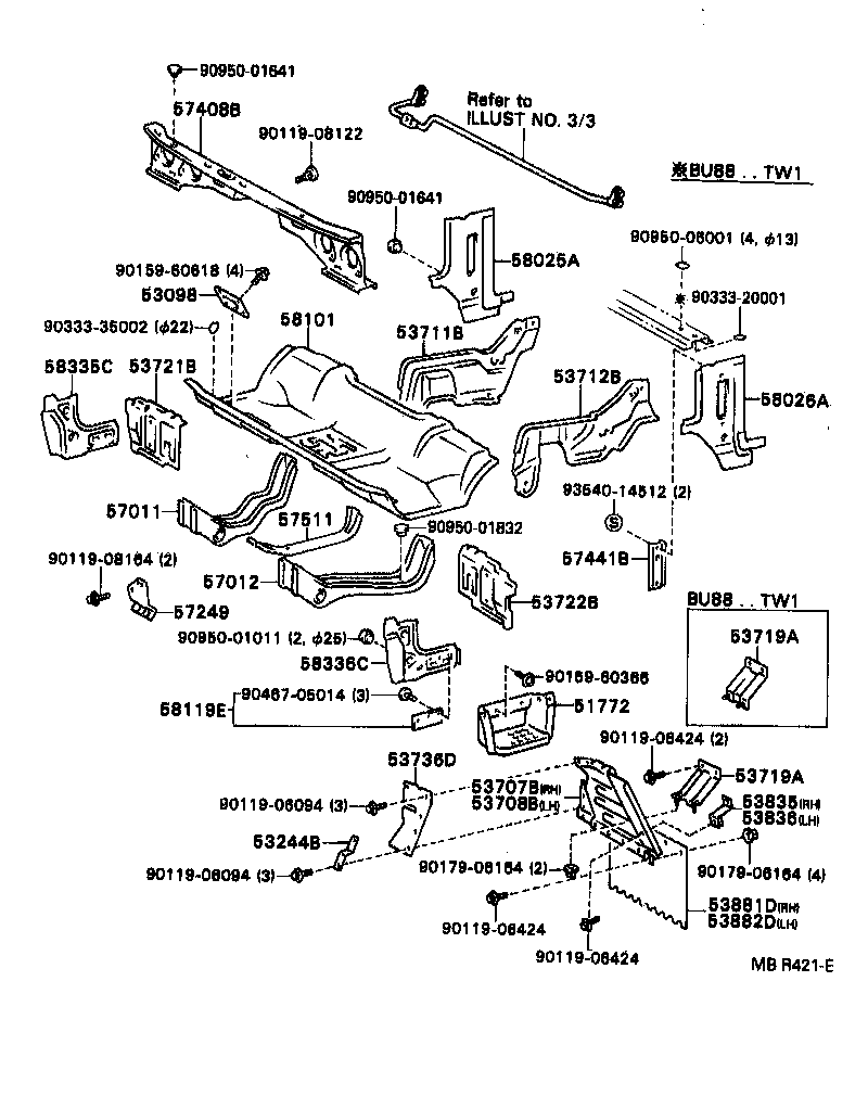  DYNA 200 |  FRONT FLOOR PANEL FRONT FLOOR MEMBER