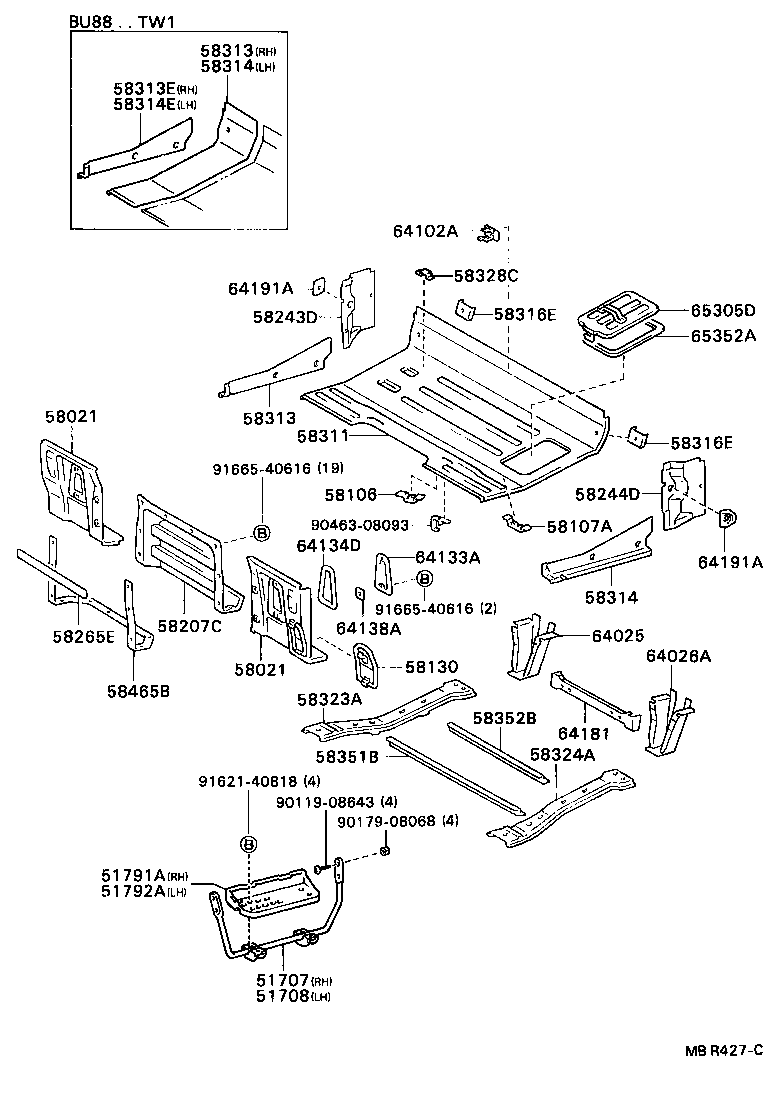  DYNA 200 |  REAR FLOOR PANEL REAR FLOOR MEMBER