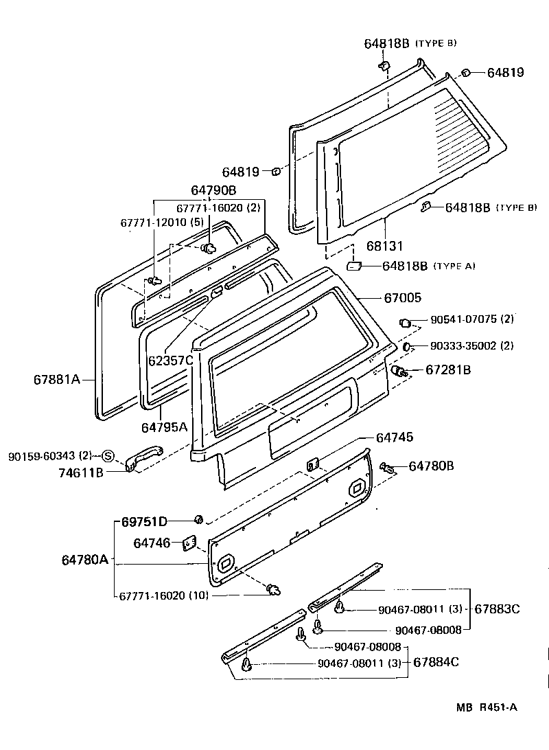  CROWN |  BACK DOOR PANEL GLASS