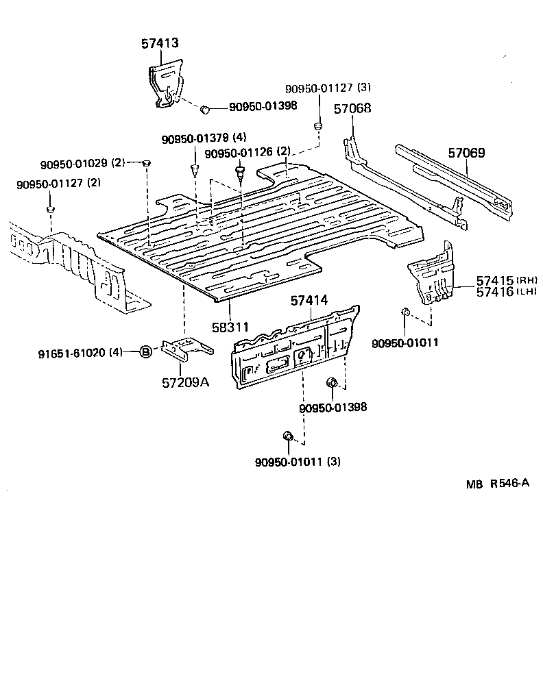  LITEACE |  REAR FLOOR PANEL REAR FLOOR MEMBER