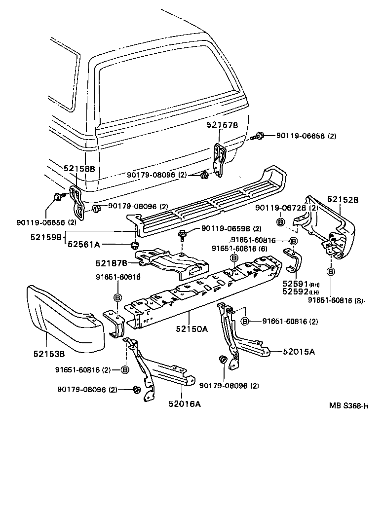 HILUX 4RUNNER 4WD | REAR BUMPER BUMPER STAY