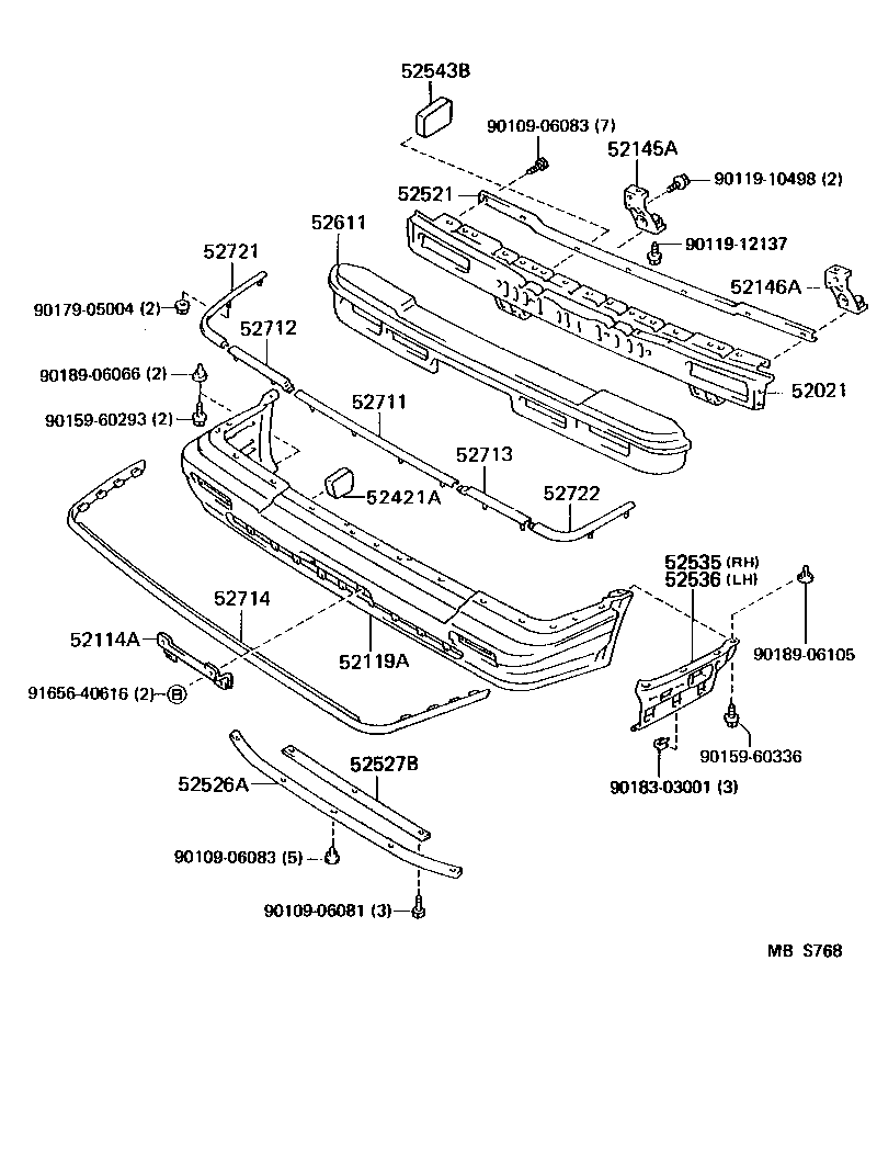  CROWN |  FRONT BUMPER BUMPER STAY