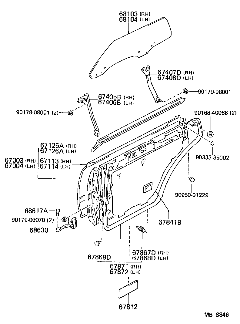  CROWN |  REAR DOOR PANEL GLASS