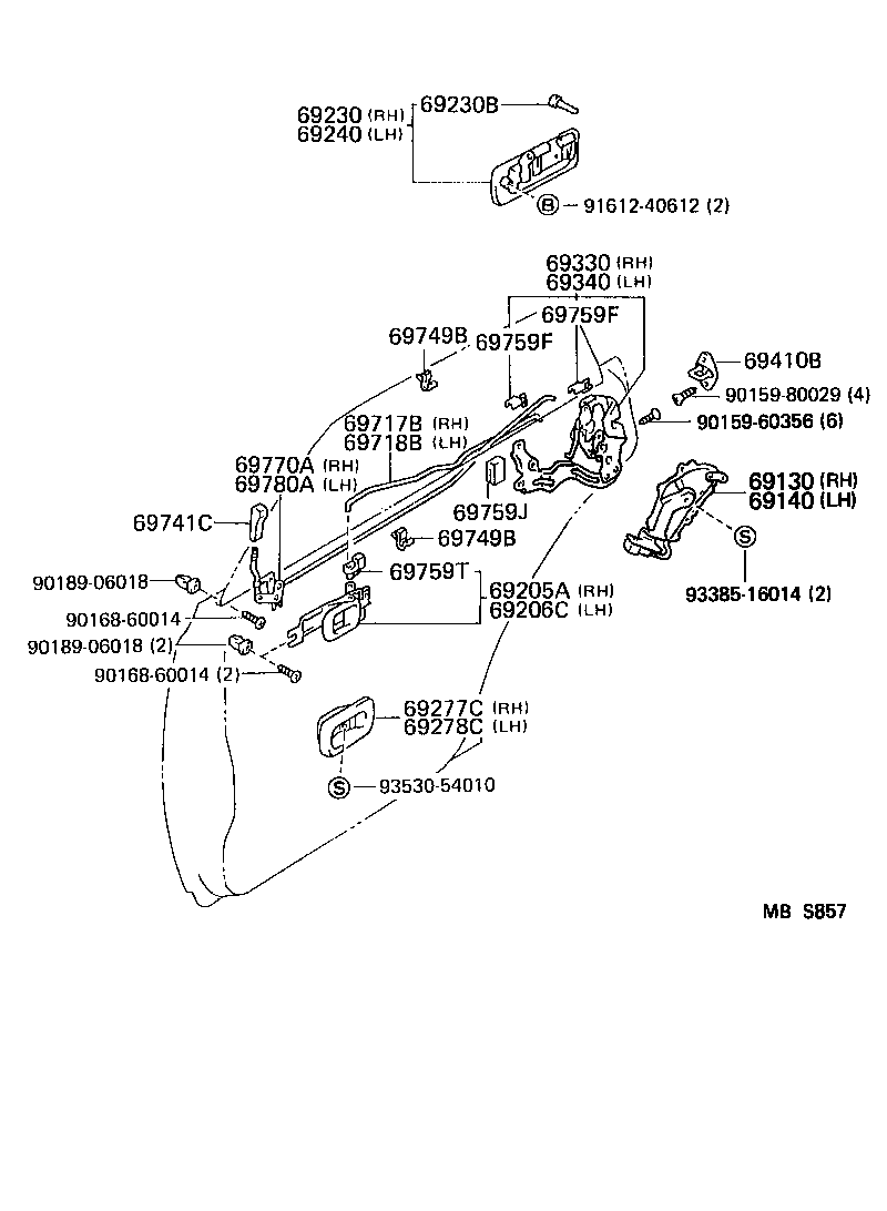 CROWN |  REAR DOOR LOCK HANDLE