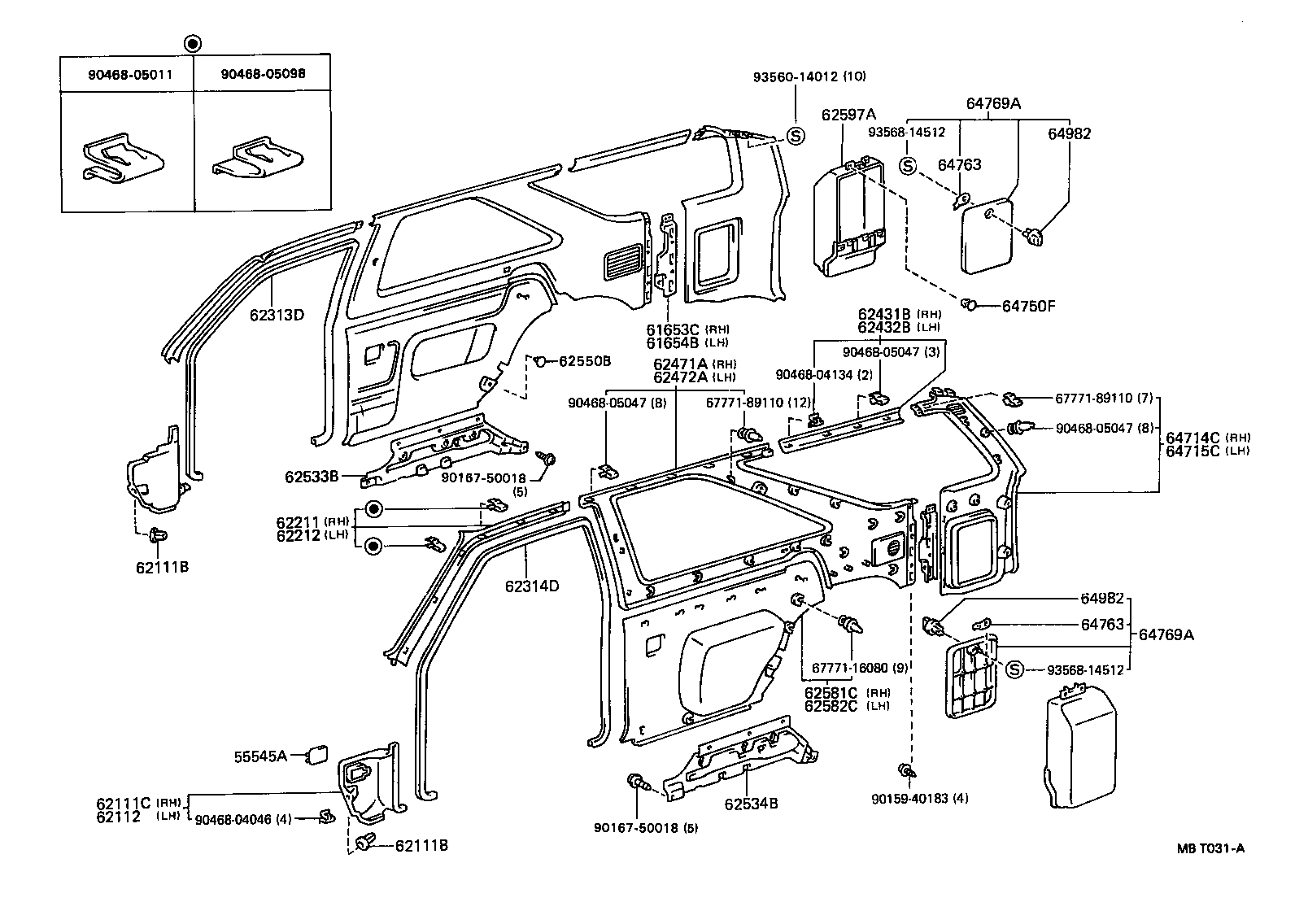  HILUX 4RUNNER 4WD |  INSIDE TRIM BOARD
