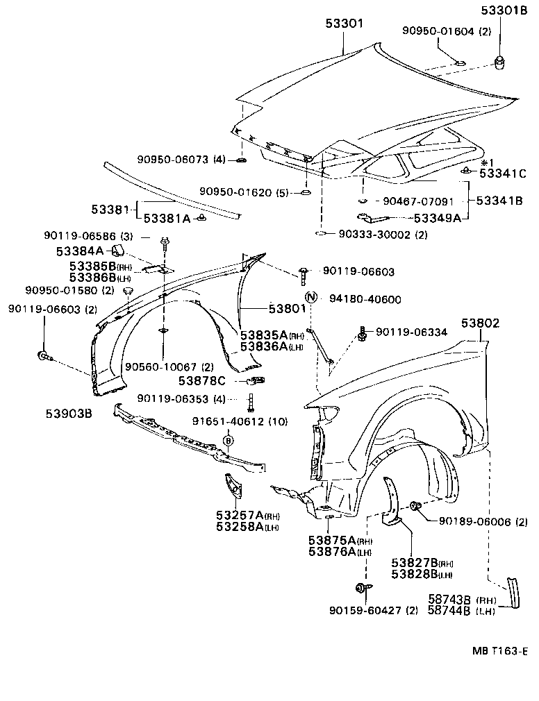 CELICA |  HOOD FRONT FENDER