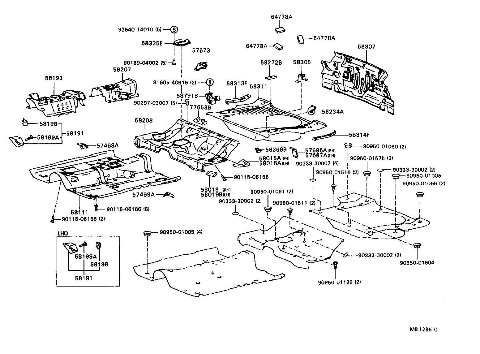  CELICA |  FLOOR PAN LOWER BACK PANEL