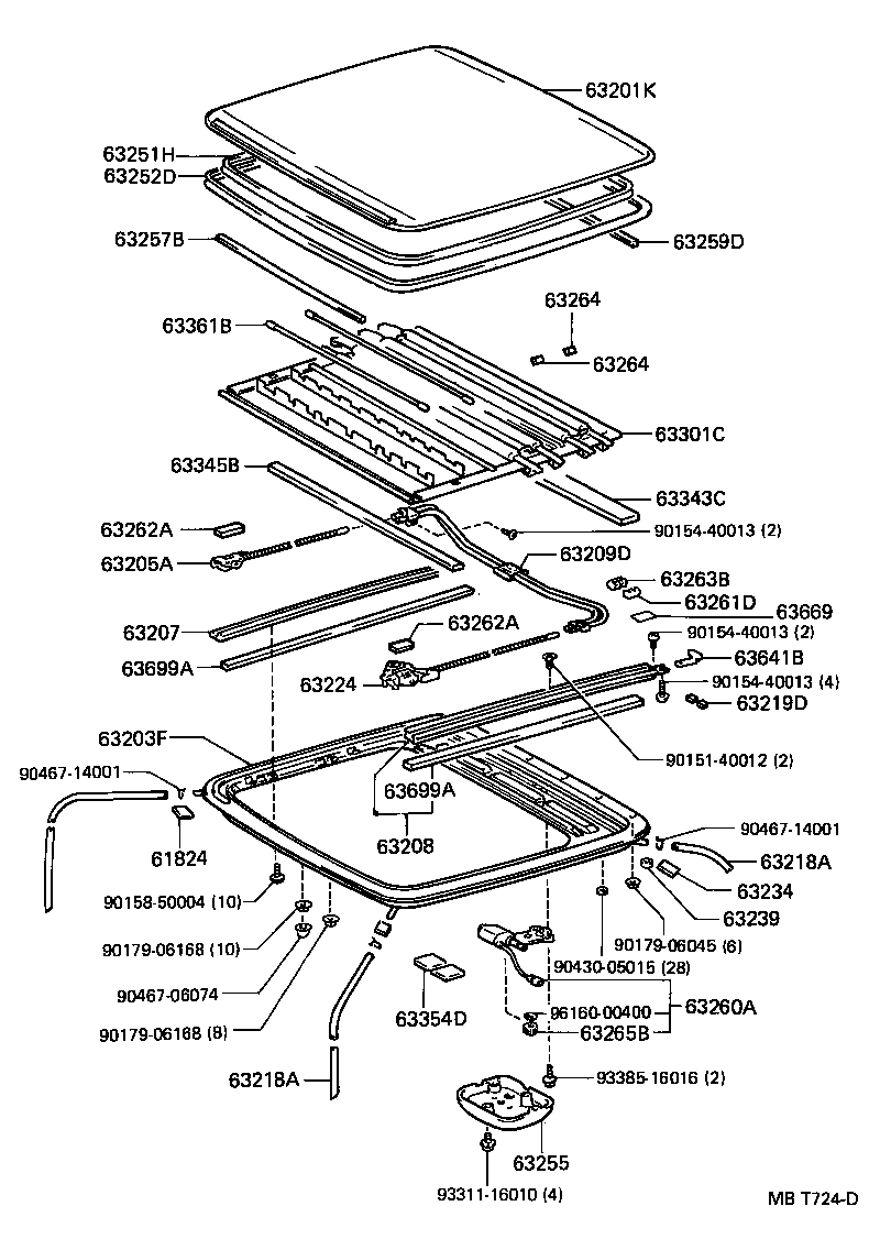  STARLET |  ROOF PANEL BACK WINDOW GLASS