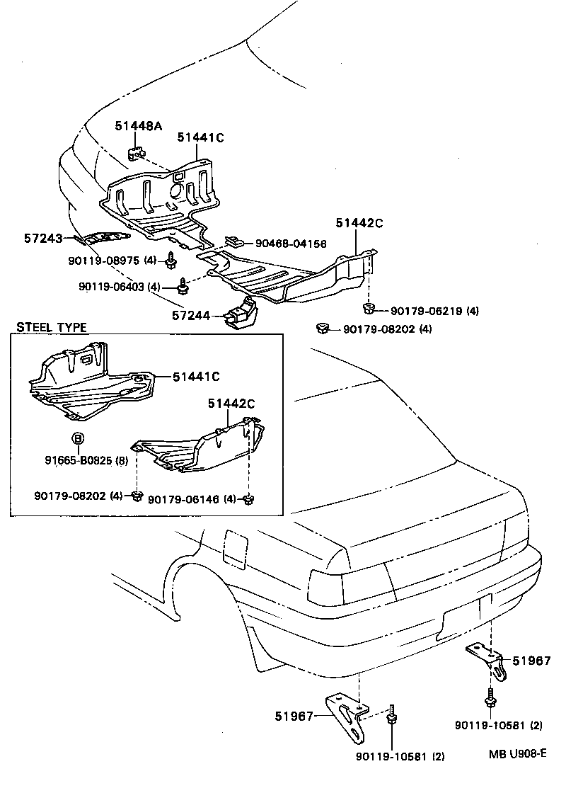  TERCEL |  SUSPENSION CROSSMEMBER UNDER COVER