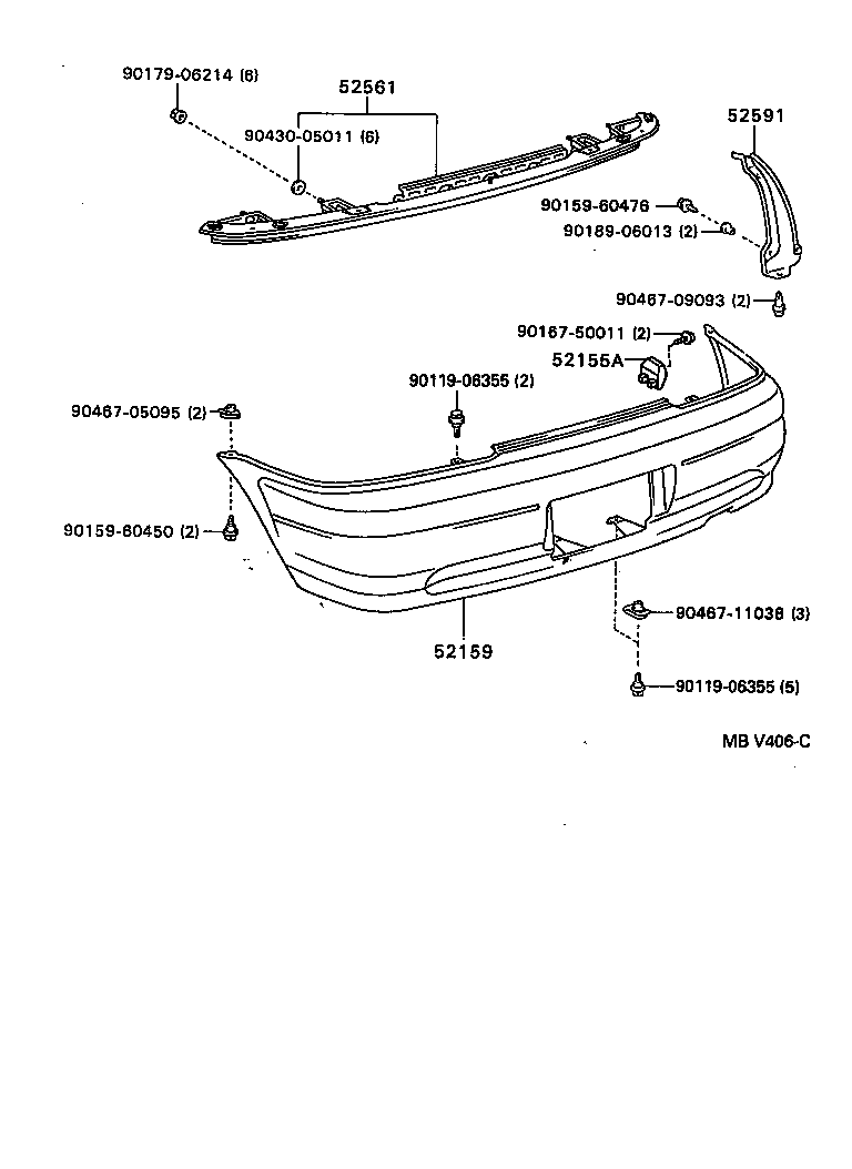  PASEO |  REAR BUMPER BUMPER STAY