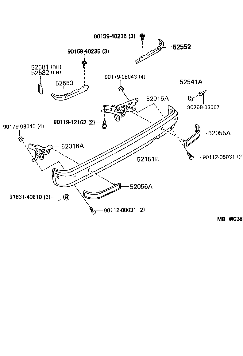 CROWN |  REAR BUMPER BUMPER STAY