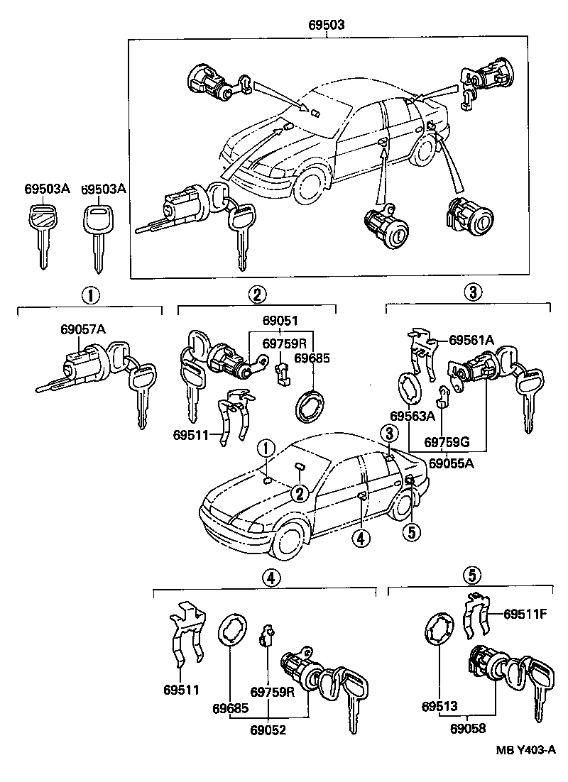  TERCEL |  LOCK CYLINDER SET