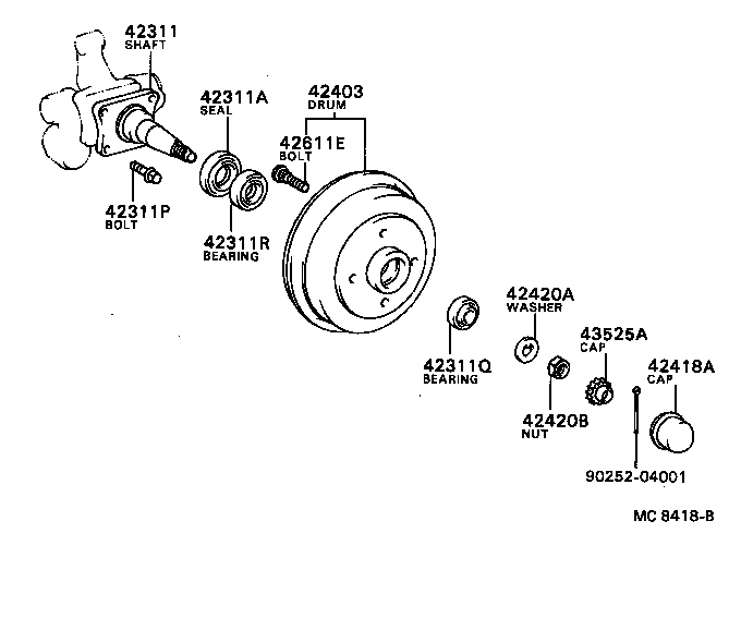  TERCEL |  REAR AXLE SHAFT HUB