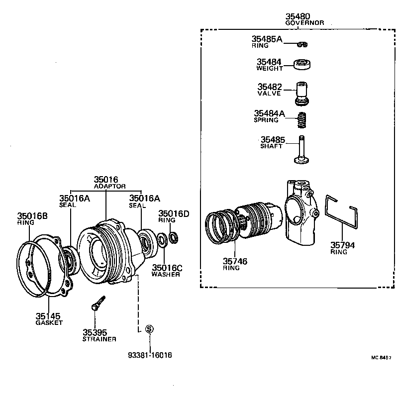  TERCEL |  REAR OIL PUMP GOVERNOR ATM