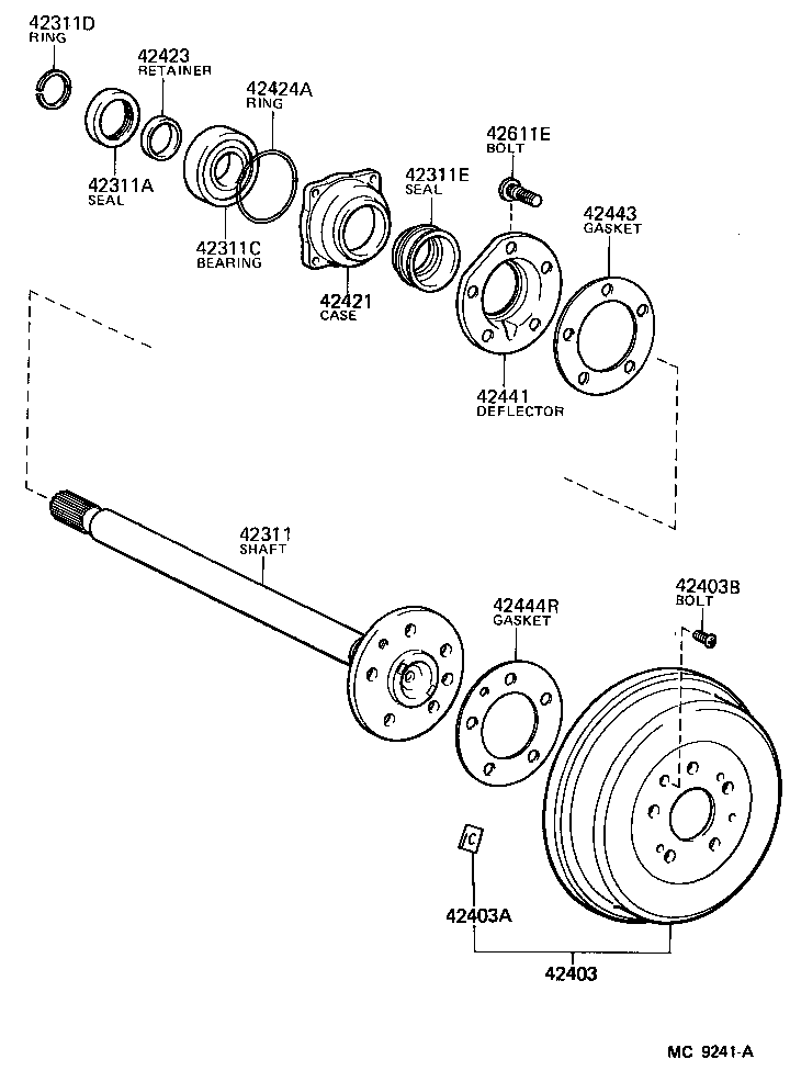 DYNA100 |  REAR AXLE SHAFT HUB