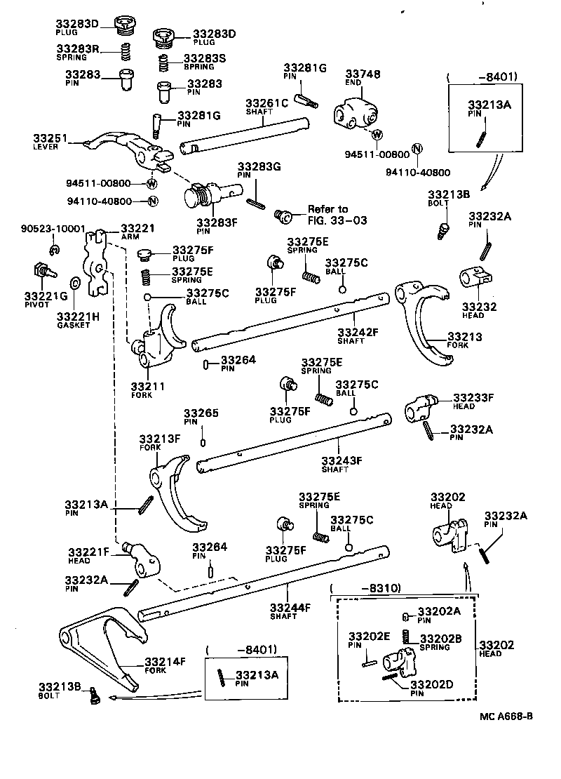  TERCEL |  GEAR SHIFT FORK LEVER SHAFT MTM