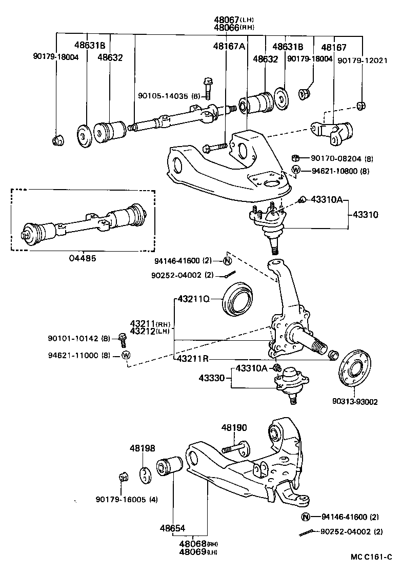  HILUX |  FRONT AXLE ARM STEERING KNUCKLE