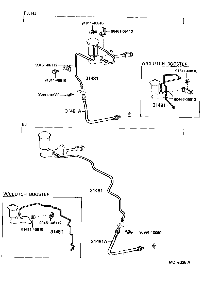  LAND CRUISER 60 |  CLUTCH PEDAL FLEXIBLE HOSE