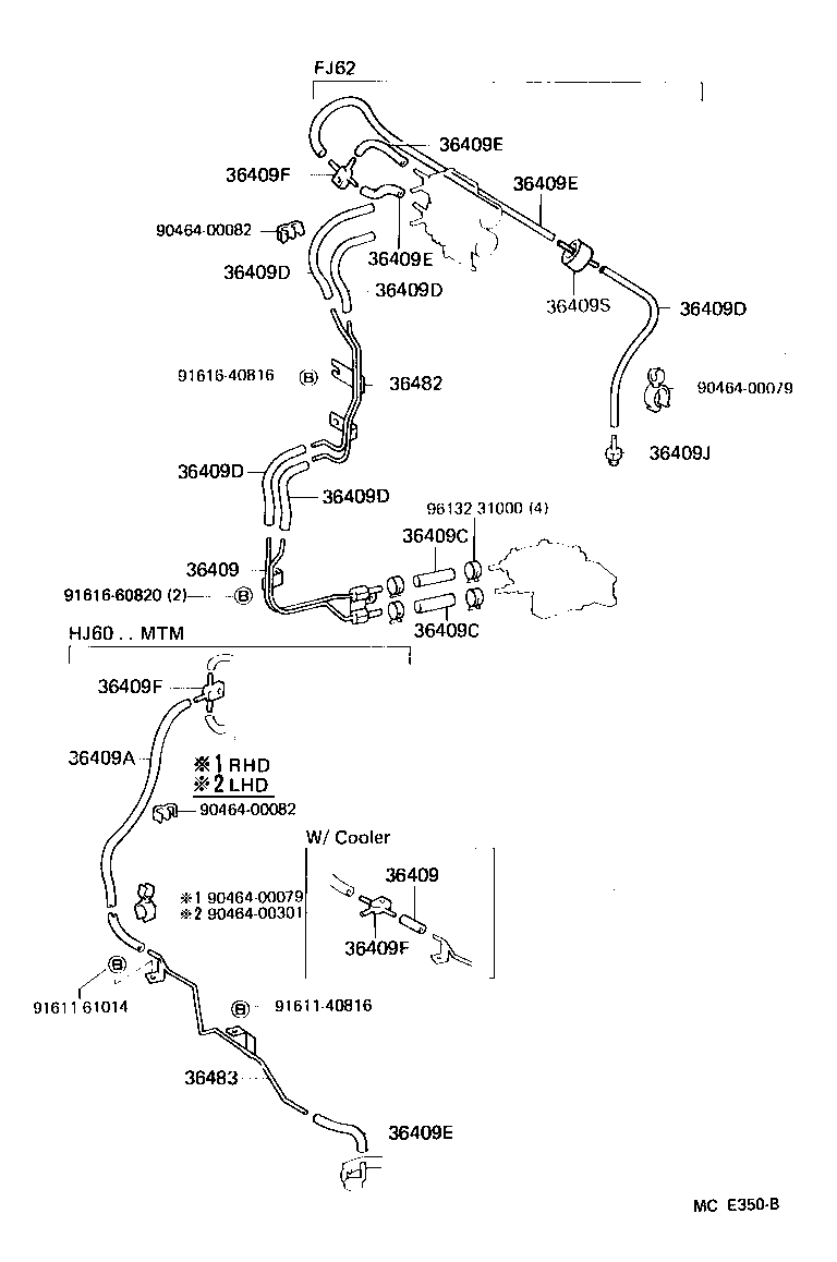  LAND CRUISER 60 |  TRANSFER VACUUM PIPING
