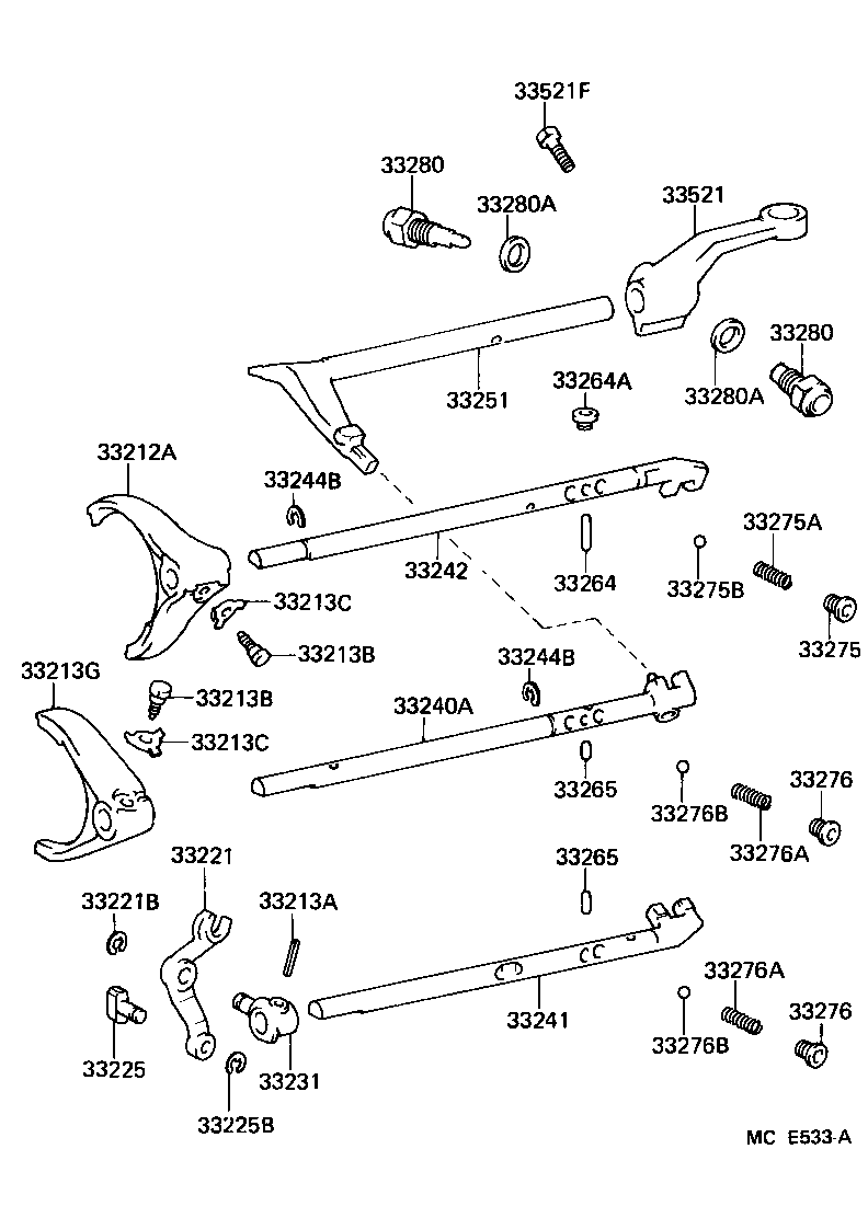  CROWN |  GEAR SHIFT FORK LEVER SHAFT MTM