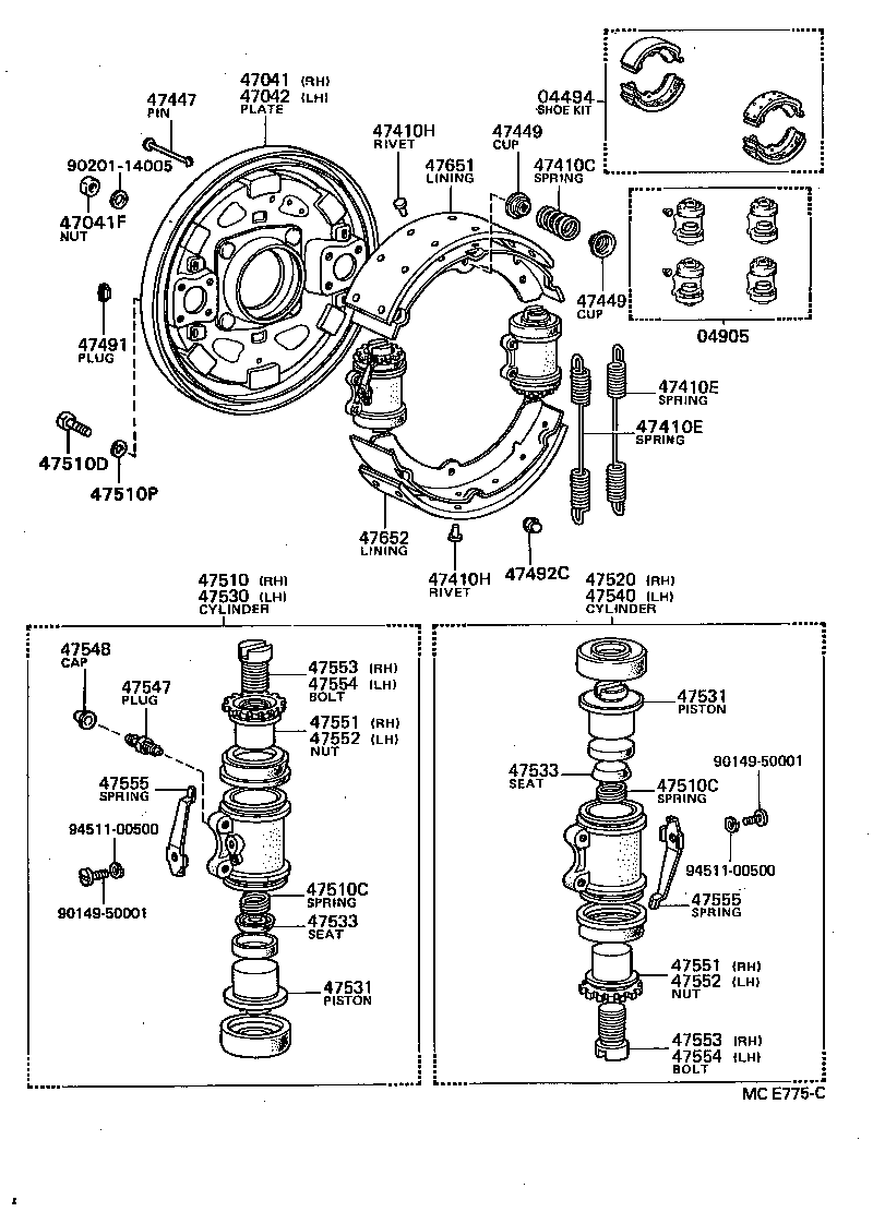  DYNA 200 |  FRONT DRUM BRAKE WHEEL CYLINDER BACKING PLATE