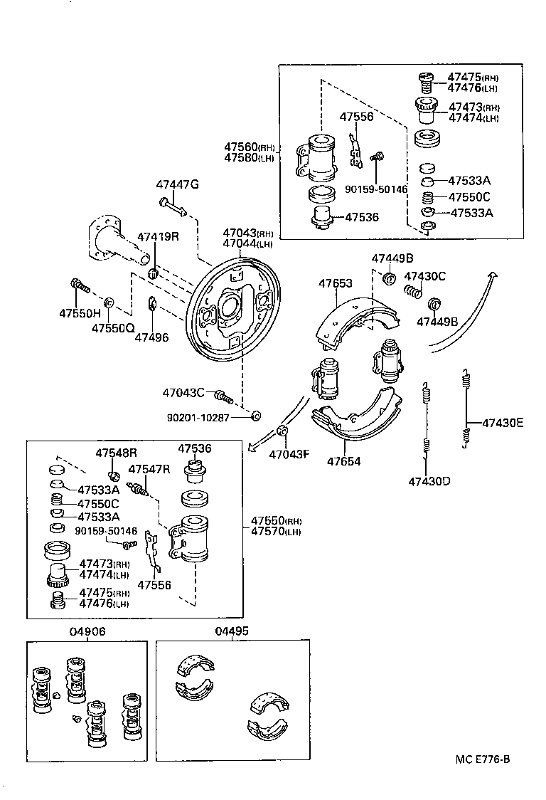  DYNA 200 |  REAR DRUM BRAKE WHEEL CYLINDER BACKING PLATE