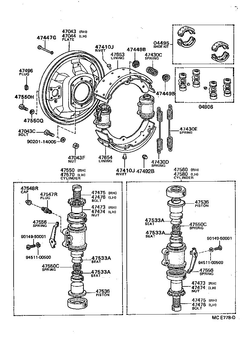  DYNA 200 |  REAR DRUM BRAKE WHEEL CYLINDER BACKING PLATE