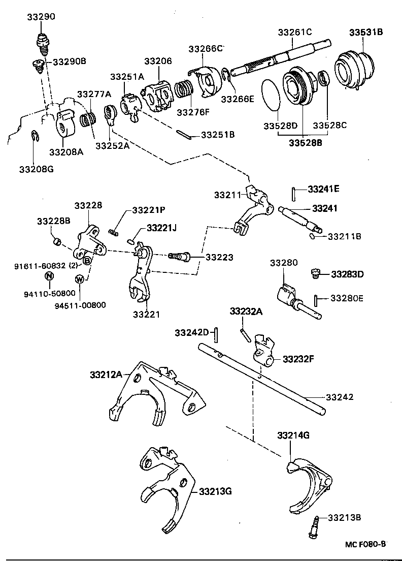  CELICA |  GEAR SHIFT FORK LEVER SHAFT MTM