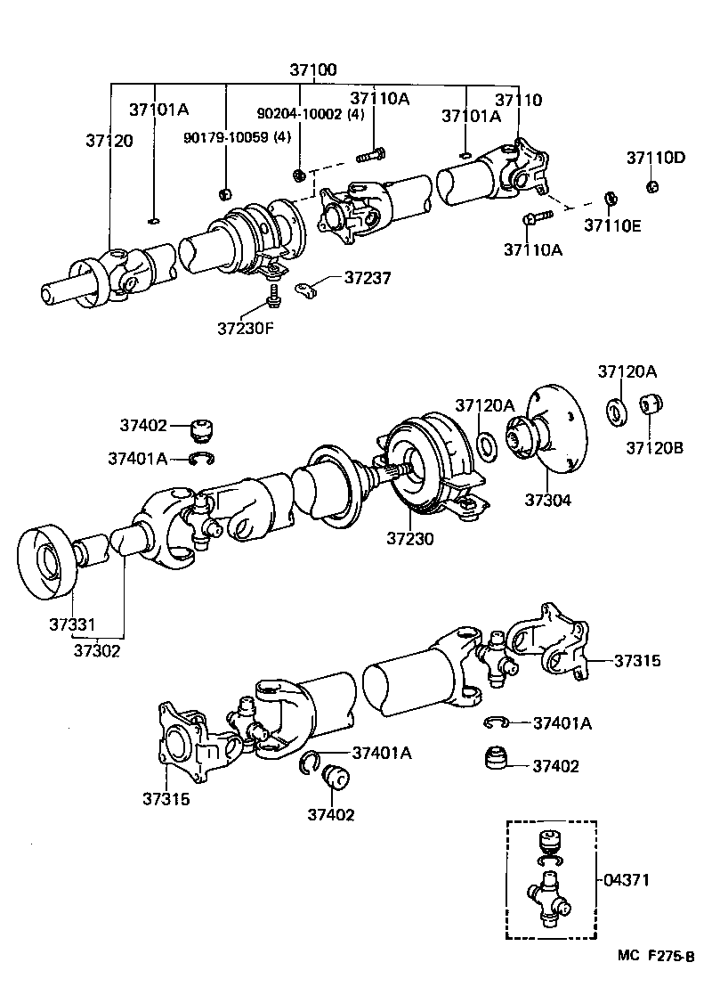  CROWN |  PROPELLER SHAFT UNIVERSAL JOINT