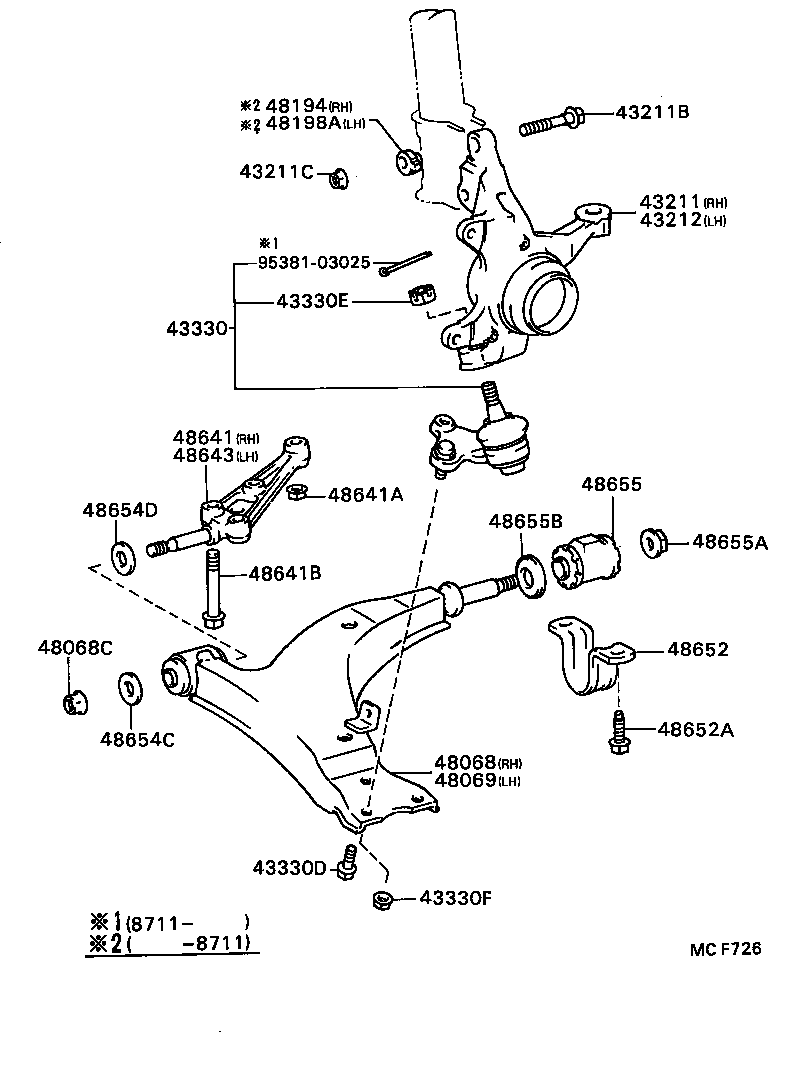  CELICA |  FRONT AXLE ARM STEERING KNUCKLE